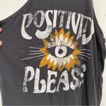 Dazey Black Positivity Please Muscle Tee Tank Top Womens S Evil Eye Graphic Photo 1