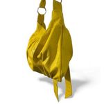 Morelle Yellow Leather Shoulder Bag Bow Accent Slouchy Hobo Bag Purse EUC Photo 2