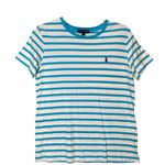 Ralph Lauren Shirt Womens Large Blue White Striped Crewneck Pony Tee Cotton Photo 1