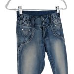 L.A. Concepts Y2k Vintage High Rise Yoke Jeans Bling Tattoo Size 24" Blue Photo 6