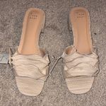 A New Day  Women's Tan Mules ruffled top size 9.5 rattan Photo 0