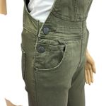 American Bazi Cotton Stretch Skinny Overalls Olive Green 7 Pocket Womens Small Photo 5