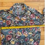 Krazy Kat  vintage retro blue‎ floral women's button down size small 100% cotton Photo 3