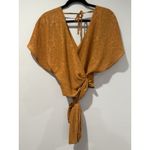 Current Air Anthropologie Top Womens XS Tie Wrap V Neck Open Back Leopard Print Photo 3