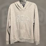 Gap Gray white embroidered front pouch Hoodie Photo 1