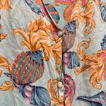 Victoria's Secret Vintage gold label  Silk Robe Seashells Print Aqua Blue L *read Photo 3