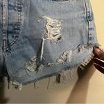 Diesel Saddle Vintage Distressed Raw Hem Button fly Denim Shorts Photo 3