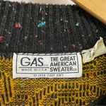 Vintage Black Gold Sweater 1989 Great American Sweater Co Wild Design NYE Small Photo 2
