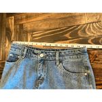 En Creme Denim Blue Jean Skirt Large Raw Hem Distressed Western Concert Festival Photo 3