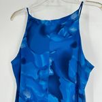 Vintage 90s Expressions Blue Floral Slip Dress Racerback Sleeveless Size 13/14 Photo 5
