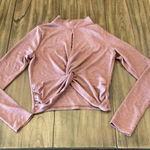 Good Luck Gem  Crop key hole twist pink Sweater Shirt Sz small Photo 0