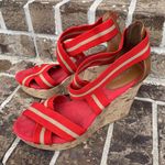 Merona Wedges Red Sandals Platform Cork Heel Womens 7.5 Photo 6