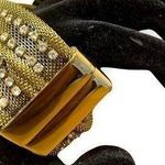 Womens Gold tone magnetic CZ Diamond bracelet and stud earring set jewelry Photo 5