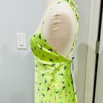 ZARA SATIN GREEN FLORAL MINI DRESS Photo 6