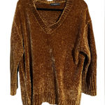 ZARA  knit Cozy V-Neck Sweater in Gold Photo 0
