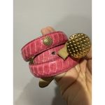 L&B LB Belt Company Pink Genuine Snake Leather Golf Belt Sz M 38" Concho Stud Gold Photo 1