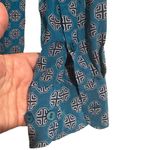 Equipment  BLUE-GREEN PRINT BUTTON DOWN LONG SLEEVE ESSENTIAL SILK BLOUSE SHIRT Photo 2