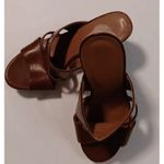 Franco Sarto Brown Faux Cork Wedge 8 Mule Open Toe Preppy Y2K Slide Dress Sandal Photo 2