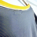 Polagram  | Charcoal Gray Yellow Striped Shirt Dress Tie Waist | Size Small Photo 7