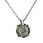 Swarovski Large Clear Round Crystal Pendant On Silver Chain Necklace Photo 0