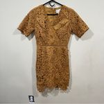 NWT  Women's Adelyn Rae Size XS Mustard Tasha Crochet Lace Dress Photo 2