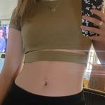 Olive green crop top Photo 0