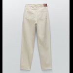 ZARA NWT Z1975 Straight Leg Slit Jeans Ecru Photo 1