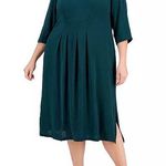 Connected Apparel Plus Size V-Neck 3/4-Sleeve Sheath Dress Green Women’s Sz 18W Photo 0