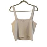 White + Warren White Crop Crochet Knit Sleeveless Top Sz. L Size L Photo 3