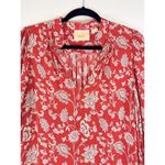 Maeve Anthropologie  Dress Red Melina Maxi Floral V Neck Long Sleeve Boho Small Photo 8