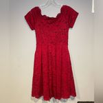 Missmay Women's Red Vintage Floral Lace Boatneck Swing Dress Size Small Photo 2