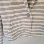 Caslon  Gray and Cream Striped Sweatshirt Blazer Photo 2