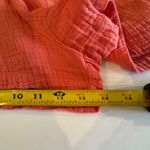 Knox Rose Coral Crinkle Gauze Romper Women’s Size Small Tassel Tie Boho Peasant Sleeve Photo 8