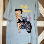 Betty Boop Graphic T-Shirt in Light Blue. P2P 23.5-26” Size LARGE Photo 0