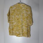Maeve Anthropologie Womens Utility Shirt Yellow Zebra Stripe‎ Amira Short Sleeve Sz S Photo 1