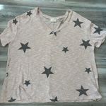 143 Story by Line Up NWOT size medium, peach with gray stars, oversized, pit to pit is 24length is 24 Photo 0