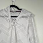 prAna  Women's Hooded Long Sleeve Mesh Tunic‎ White Sz L Photo 2
