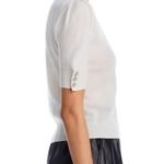 AQUA ‎ Cashmere Blend Jewel Button Short Sleeve Sweater Top Photo 3