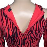 Guess  Womens Shasti Animal Print Bodycon Cutout Mini Dress Red Black Small Photo 6