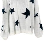 Urban Outfitters NEW Star Print V-Neck Balloon Sleeve Loose Fit Long Sleeve Knit Sweater Top Photo 6
