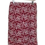 Talbots  Red & White Crochet Straight Pencil Skirt Lined Size 8 Floral Party EUC Photo 0