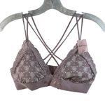 Blush Love Bralette Paisley Lace Strappy Back Soft Pink Bralette M Purple Size M Photo 0