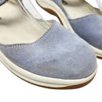 Lands' End Suede Mary Jane Flats Slip On Shoes Round Toe Light Blue Size US 7 B Photo 3