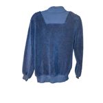 Sweaty Betty  Faux Shearling Quarter Zip Pullover sz 8 Navy Blue Photo 1