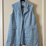 Anthropologie  Maeve Sleeveless Tweed Blazer Mini Dress NEW Plus Size 18W in Blue Photo 7