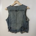 Younique Y2K Denim Vest Lg Blue Boho Hippie Punk Grunge Bling Western Biker Top Photo 1