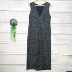 ZARA Woman Black & Gray Textured Tweed Wide Leg Jumpsuit Size Medium Photo 9