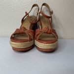 Coach Dalton Leather Espadrille Wedge Sandals Sz 5.5 B Terracotta/Ginger Color Photo 2