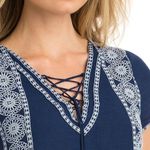 Vineyard Vines NWOT  Lace Up Tunic Dress - Navy/White - 0 Photo 2