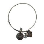 Paparazzi  Fashion Jewelry Come What May And Love It White Bangle Bracelet Photo 0